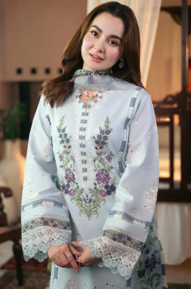 Qalamkar - 3PC Lawn ChickenKari Embroidered Suit - VL936
