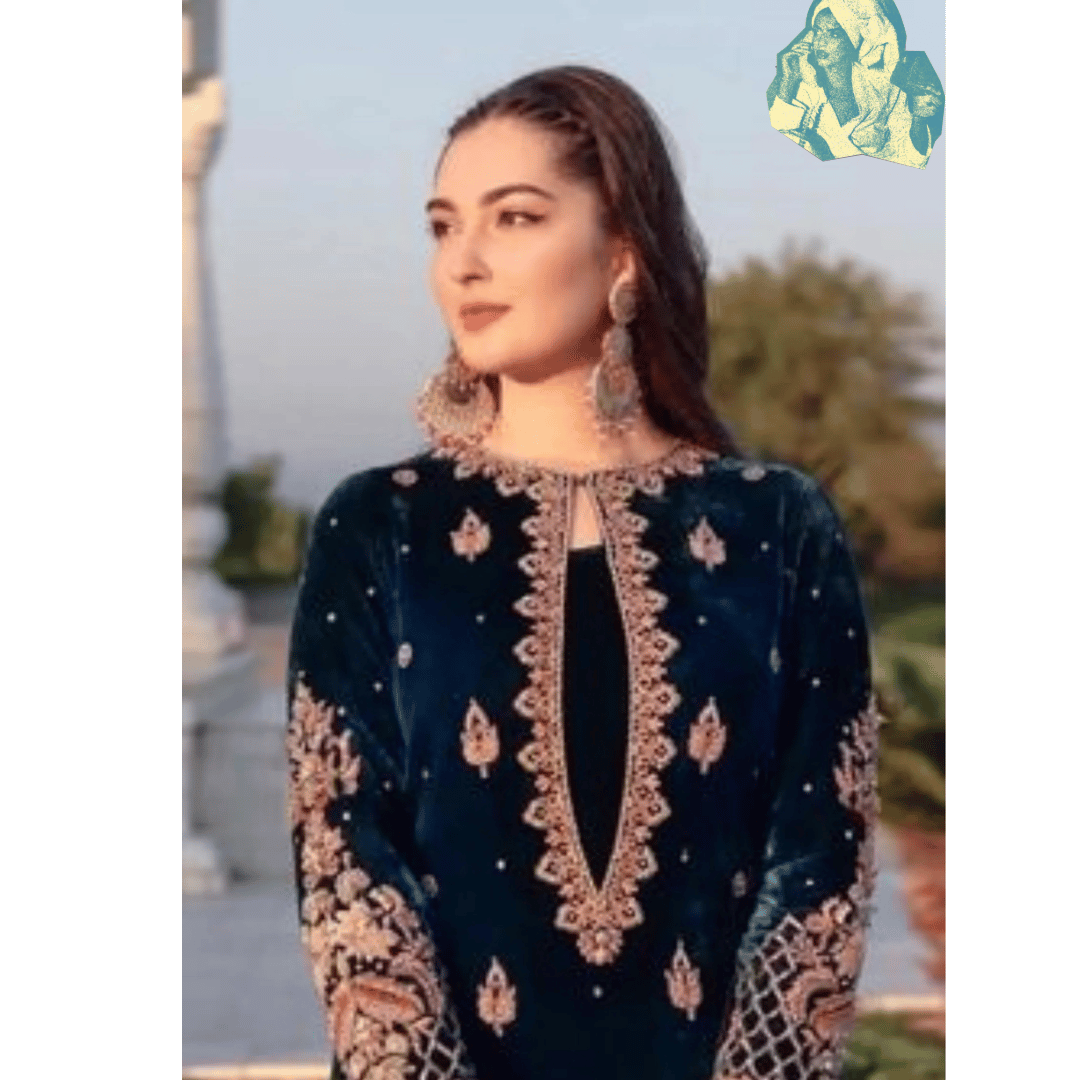 Unstitched Velvet 3PCs Embroidered Dress With Dhanak Shawl - VL965