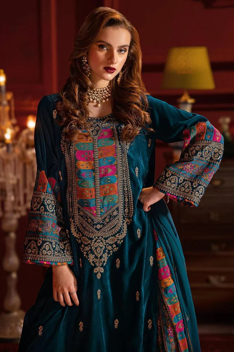 Asim Jofa - 3pc Embroidered Velvet Dress - VL988