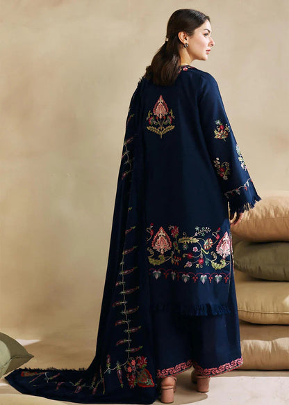 VL672 WINTER 3-Pc Embroidered Dhanak Suit with Heavy Embroidered Dhanak Shawl