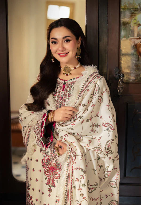 Asim Jofa - Winter 3PC Dhanak Embroidered Suit - VL1103