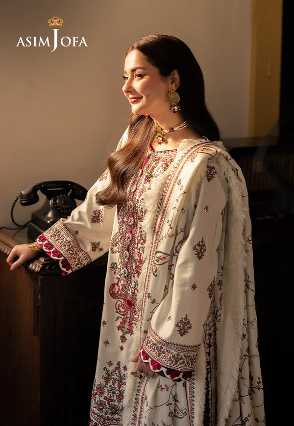 Asim Jofa - Winter 3PC Dhanak Embroidered Suit - VL1103