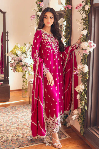 SUNNiA MANAHiL - 3pc Heavy Embroidered Dhanak Stuff - VL1043