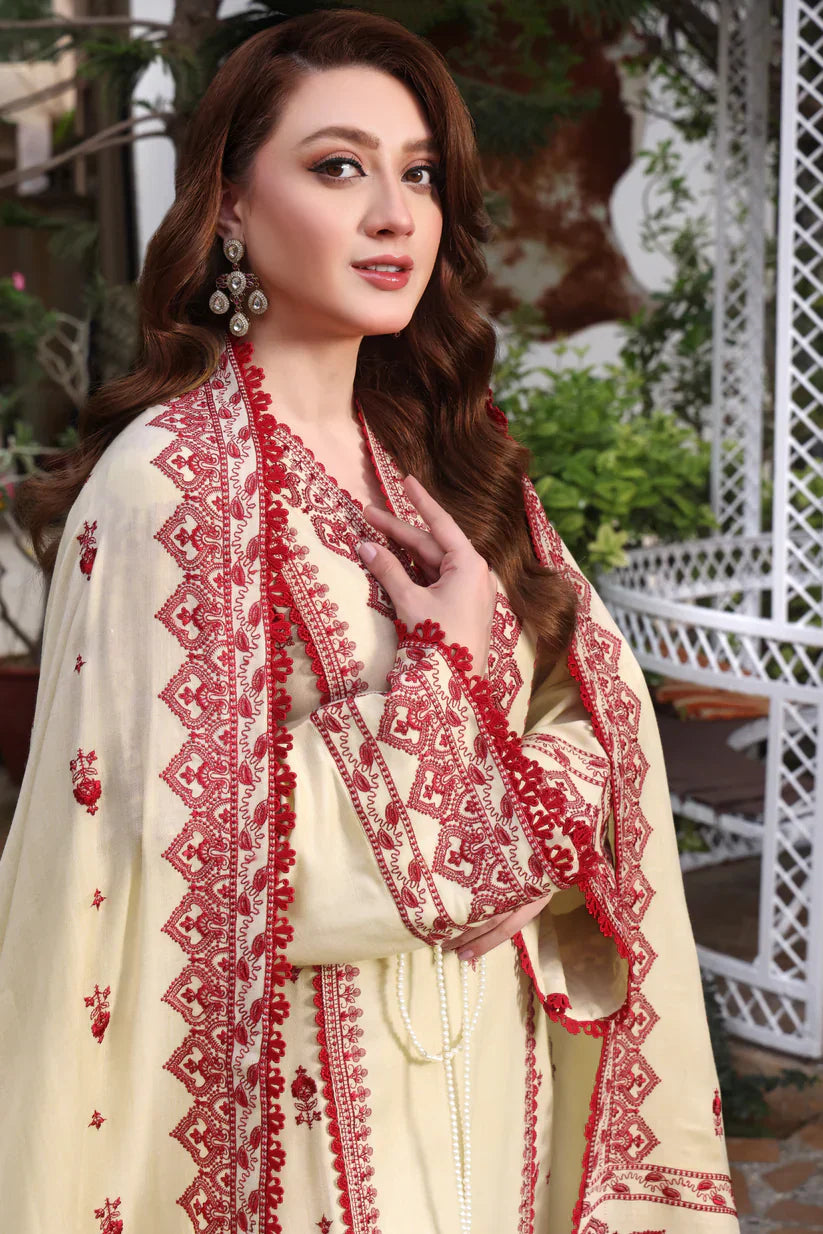Asim Jofa - Winter 3PC Dhanak Embroidered Suit - VL1173