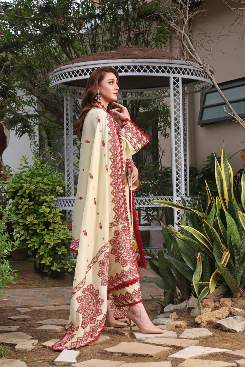 Asim Jofa - Winter 3PC Dhanak Embroidered Suit - VL1173