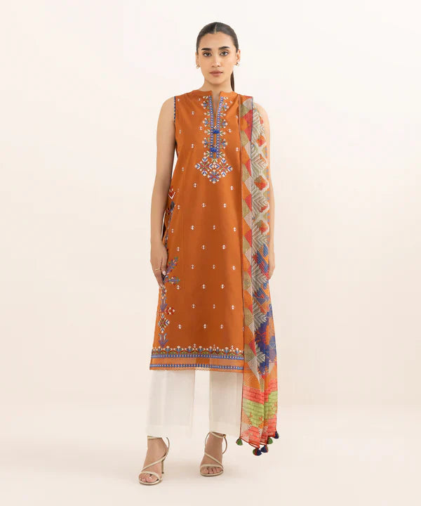 Sapphire - Dhanak 3 Piece Embroidered Dress - VL1175