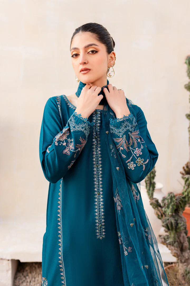 3PC Lawn Embroidered Shirt With Chiffon Embroidered Dupatta VL709