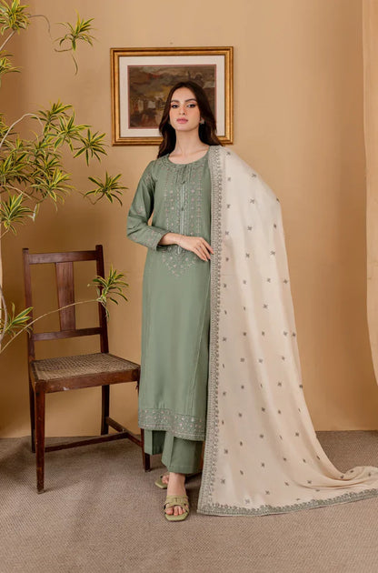 Sapphire - Winter 3PC Dhanak Embroidered Suit - VL1111