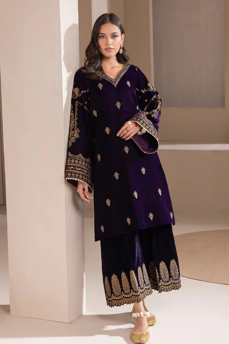 Baroque - Embroidered Velvet 3piece suit - VL972