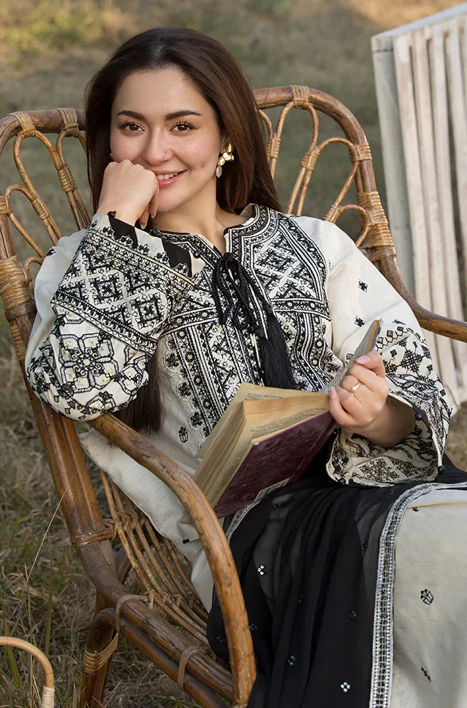 Allys - 3PC Dhanak Embroidered Suit - VL939