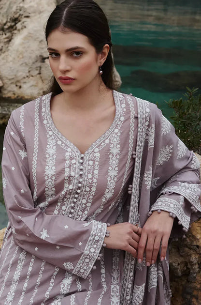 Zara Shahjahan - Winter 3PC Dhanak Embroidered Suit - VL1196