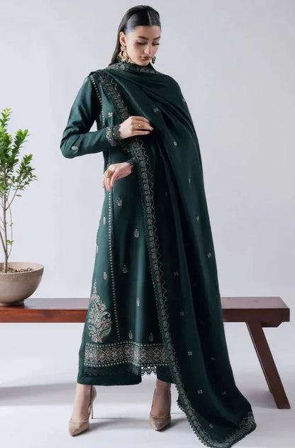 Asim Jofa - Winter 3PC Dhanak Embroidered Suit - VL1157