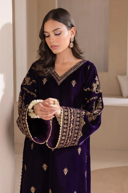 Baroque - Embroidered Velvet 3piece suit - VL972