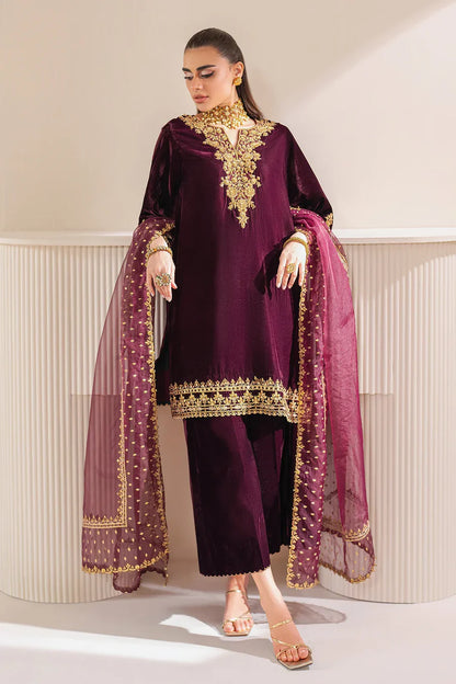 Barouqe Micro Velvet 9000 Festive 3 Piece Dress - VL979