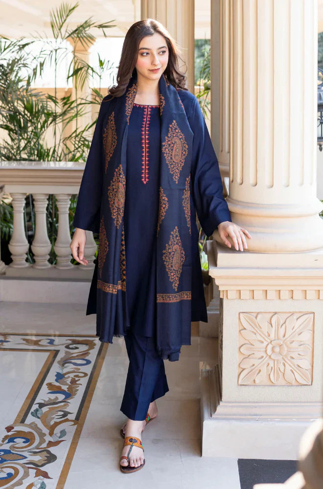 Asling - Winter 3PC Dhanak Embroidered Suit - VL1109