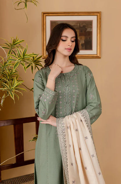 Sapphire - Winter 3PC Dhanak Embroidered Suit - VL1111