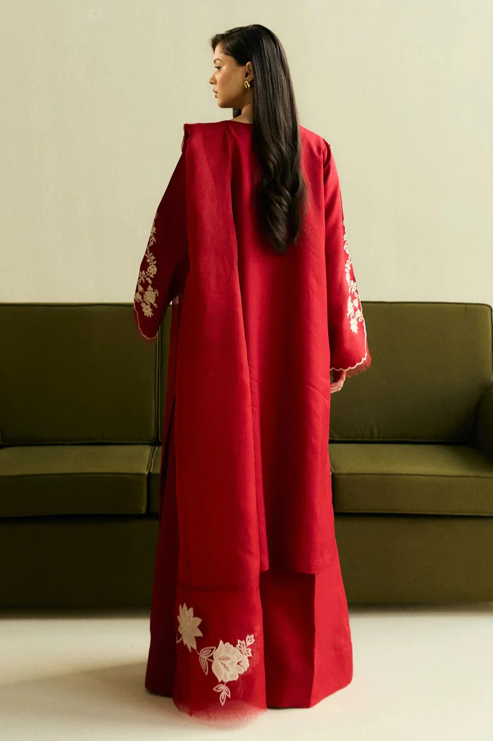 ZaraShahJahan - Dhanak 3 Piece Embroidered Dress - VL1184