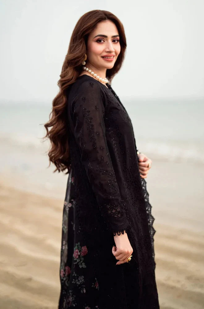 Nureh - 3PC Dhanak ChickenKari Embroidered with Sequence work Suit - VL931