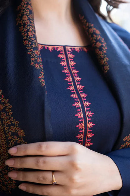 Asling - Winter 3PC Dhanak Embroidered Suit - VL1109