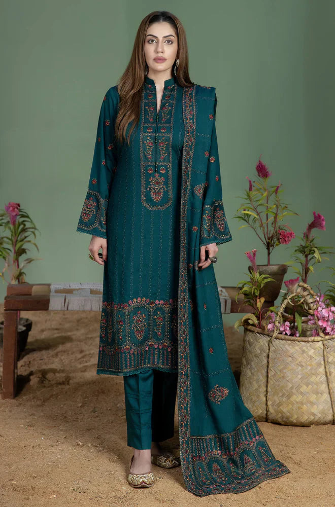 Mohagni - Winter 3PC Dhanak Embroidered Suit - VL1101