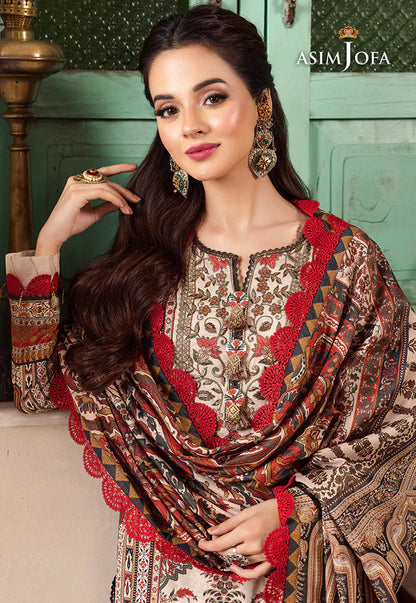 Asim Jofa - Winter 3PC Karandi Digital Print Dress - VL1199