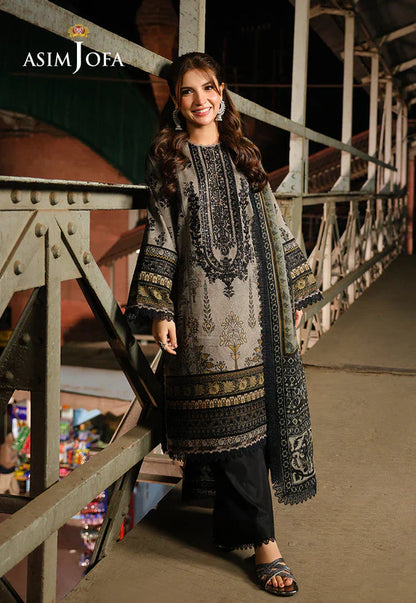 Asim Jofa - Winter 3PC Karandi Digital Print Dress - VL1198