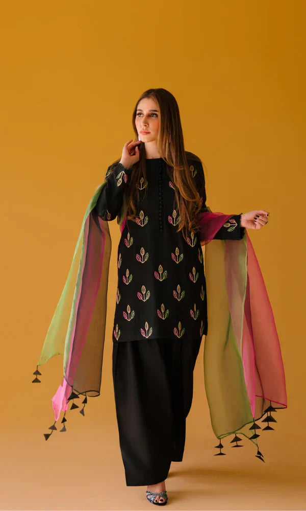 Tasawur - Khaddar 3 Piece Embroidered Dress - VL1206