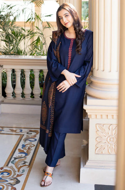 Asling - Winter 3PC Dhanak Embroidered Suit - VL1109