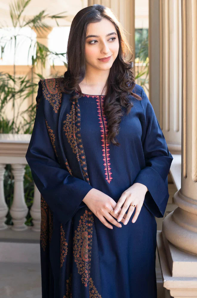 Asling - Winter 3PC Dhanak Embroidered Suit - VL1109
