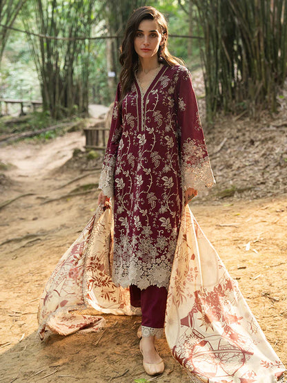 Asim Jofa, unstitched 3 piece embroidered Lawn summer suit - VL1046