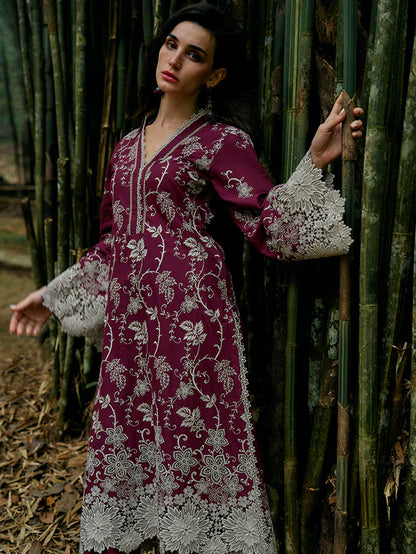 Asim Jofa, unstitched 3 piece embroidered Lawn summer suit - VL1046