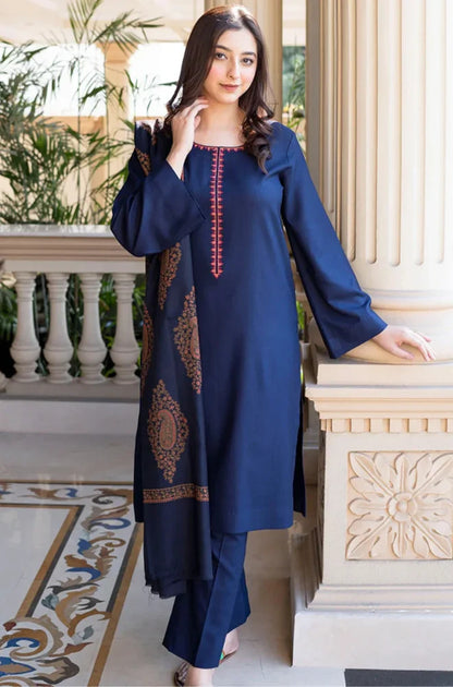 Asling - Winter 3PC Dhanak Embroidered Suit - VL1109
