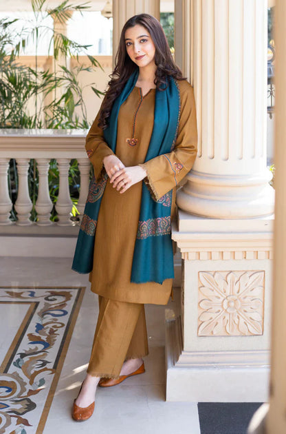 Asling - Winter 3PC Dhanak Embroidered Suit - VL1108