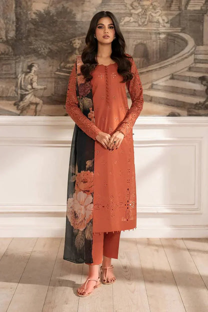 iznik Chilenkari Embroidered Dhanak Three Piece - VL1188