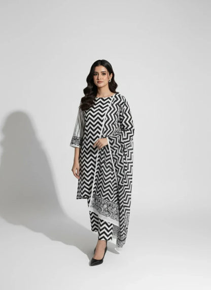 Limelight - Winter 3PC Karandi Digital Print Dress - VL1211