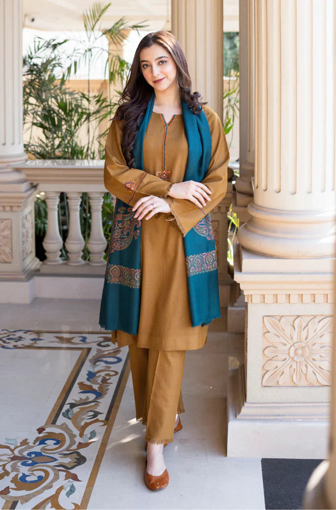 Asling - Winter 3PC Dhanak Embroidered Suit - VL1108