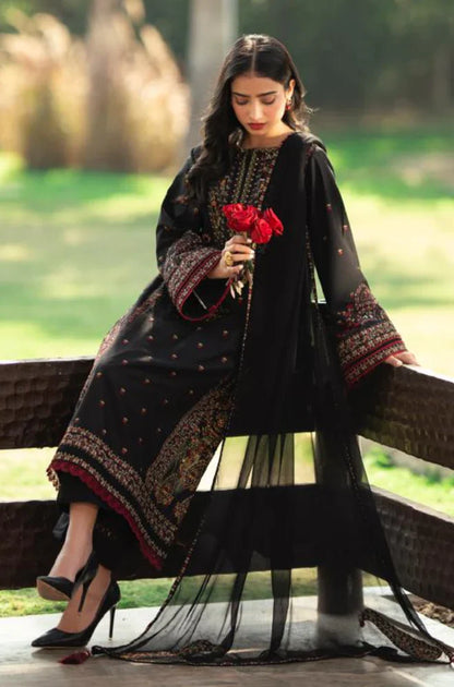 Zara Shahjahan - Winter 3PC Dhanak Embroidered Suit - VL1195