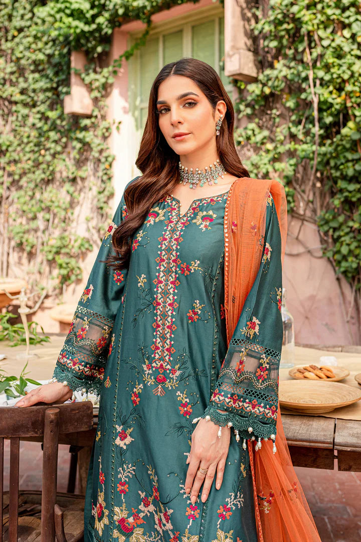 VL550 Nisa Zink Unstitched 3 Piece Embroidered Lawn Suit