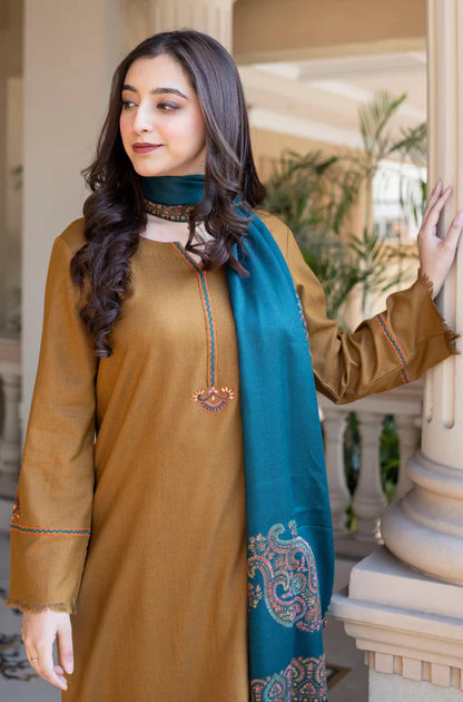 Asling - Winter 3PC Dhanak Embroidered Suit - VL1108