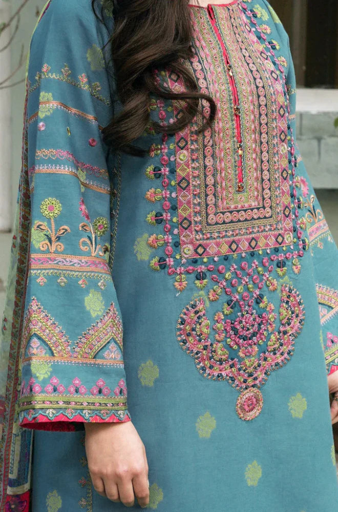 Zara Shahjahan - 3PC Dhanak Embroidered Suit - VL934