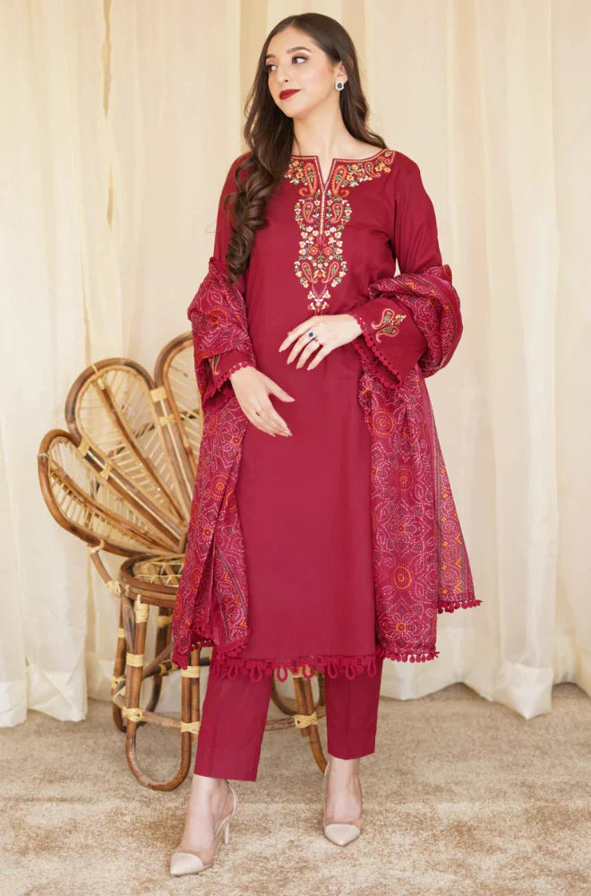 Asling - Winter 3PC Dhanak Embroidered Suit - VL1106