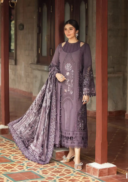 Maria B. - 3PC Dhanak Chickenkari Embroidered Suit - VL1122
