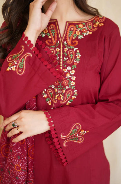 Asling - Winter 3PC Dhanak Embroidered Suit - VL1106