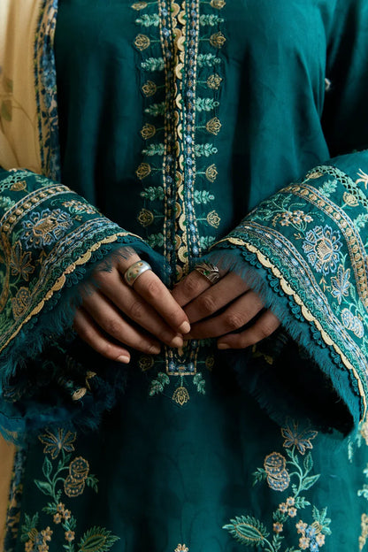 ZaraShahJahan, unstitched 3 piece embroidered winter suit - VL1197