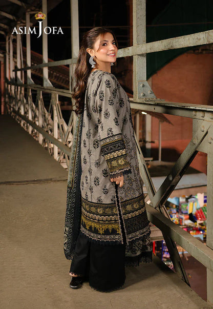 Asim Jofa - Winter 3PC Karandi Digital Print Dress - VL1198