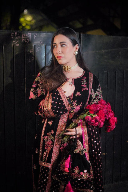 Maria B - Velvet Dress with Embroidered Dupatta - VL992