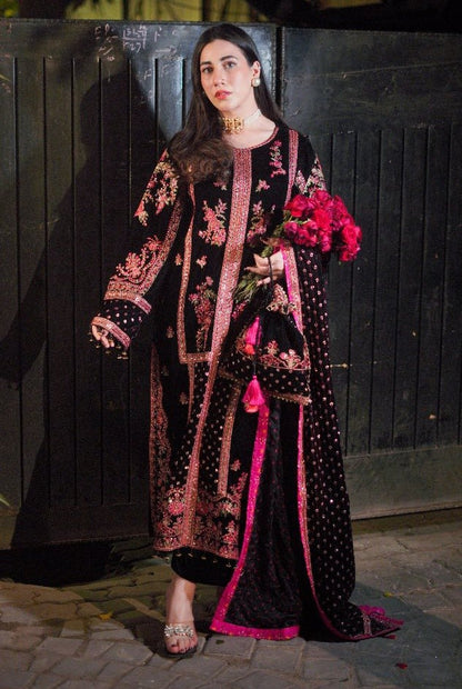 Maria B - Velvet Dress with Embroidered Dupatta - VL992