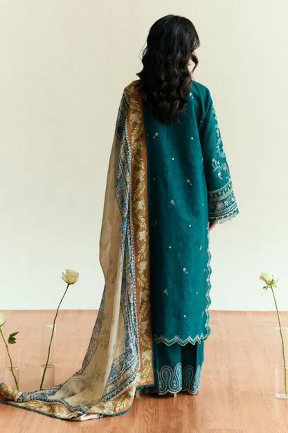 ZaraShahJahan, unstitched 3 piece embroidered winter suit - VL1197