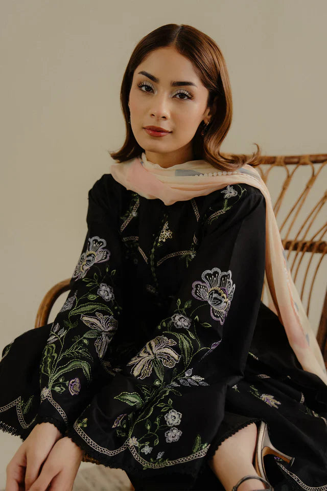 Khaddar 3 Piece Embroidered Dress - VL1144