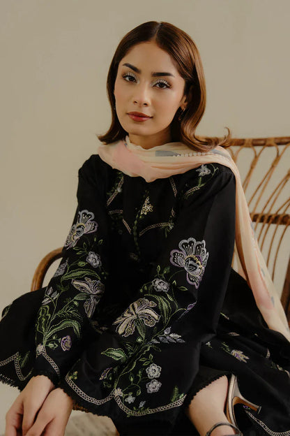 Khaddar 3 Piece Embroidered Dress - VL1144